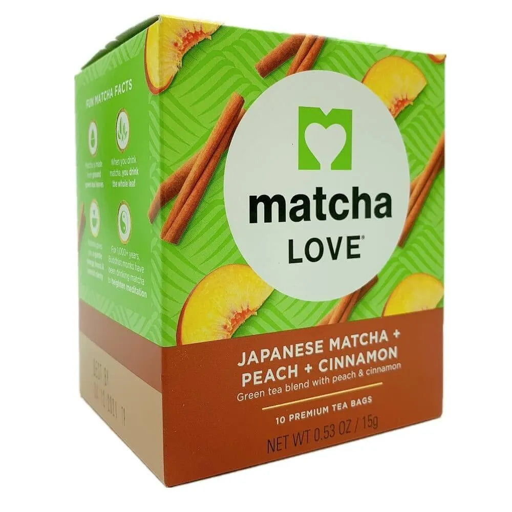 2 Boxes of Matcha Love Japanese Mactha, Peach, Cinnamon Tea (10 Teabag