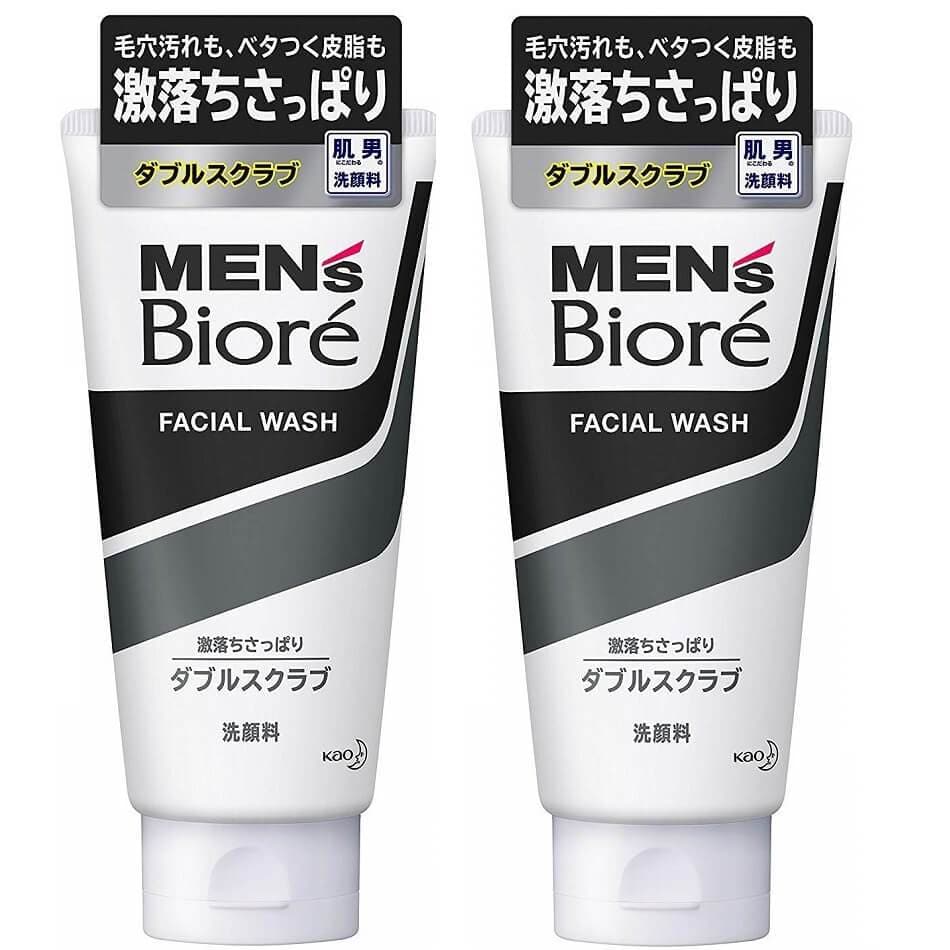 Biore Men's Japan Double Scrub Facial Wash (130g) - 2 Bottles - Buy at New Green Nutrition
