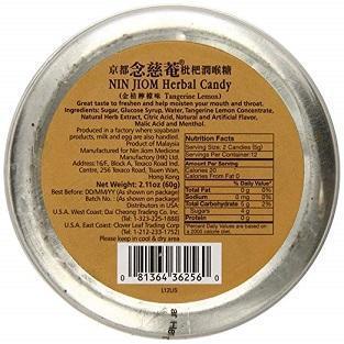 Nin Jiom Herbal Candy- 3 Tins (Tangerine-Lemon) - Buy at New Green Nutrition