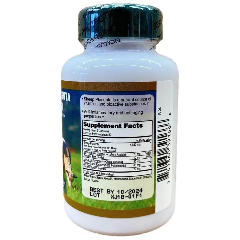 Nu-Health Sheep Placenta Complex (100 Capsules) – New Green Nutrition