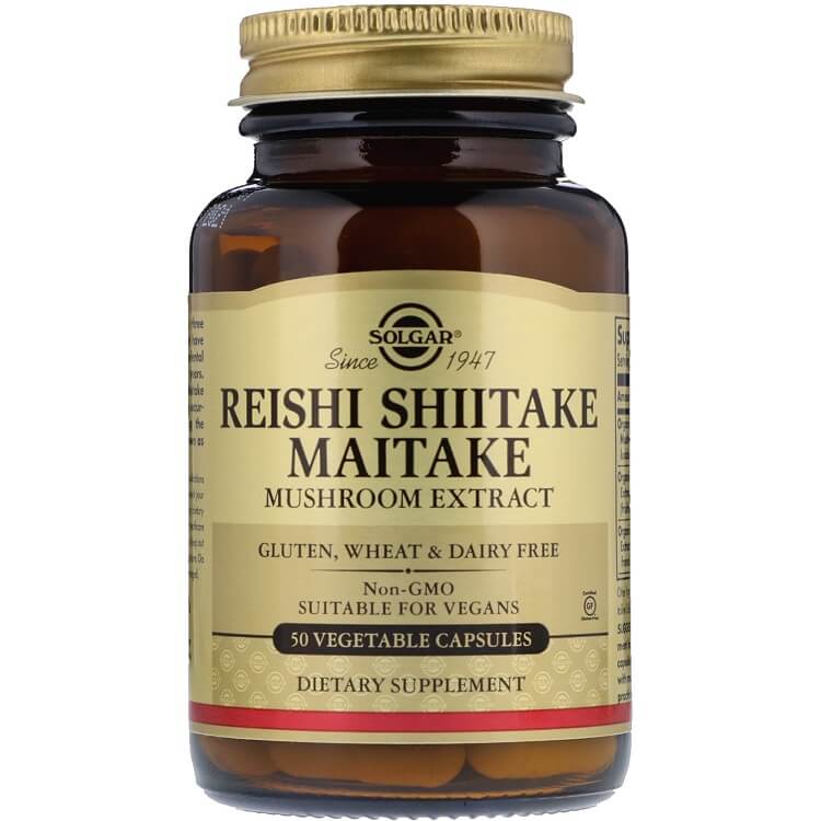 Solgar Reishi Shiitake Maitake Mushroom Extract (50 Veggie Capsules) - Buy at New Green Nutrition