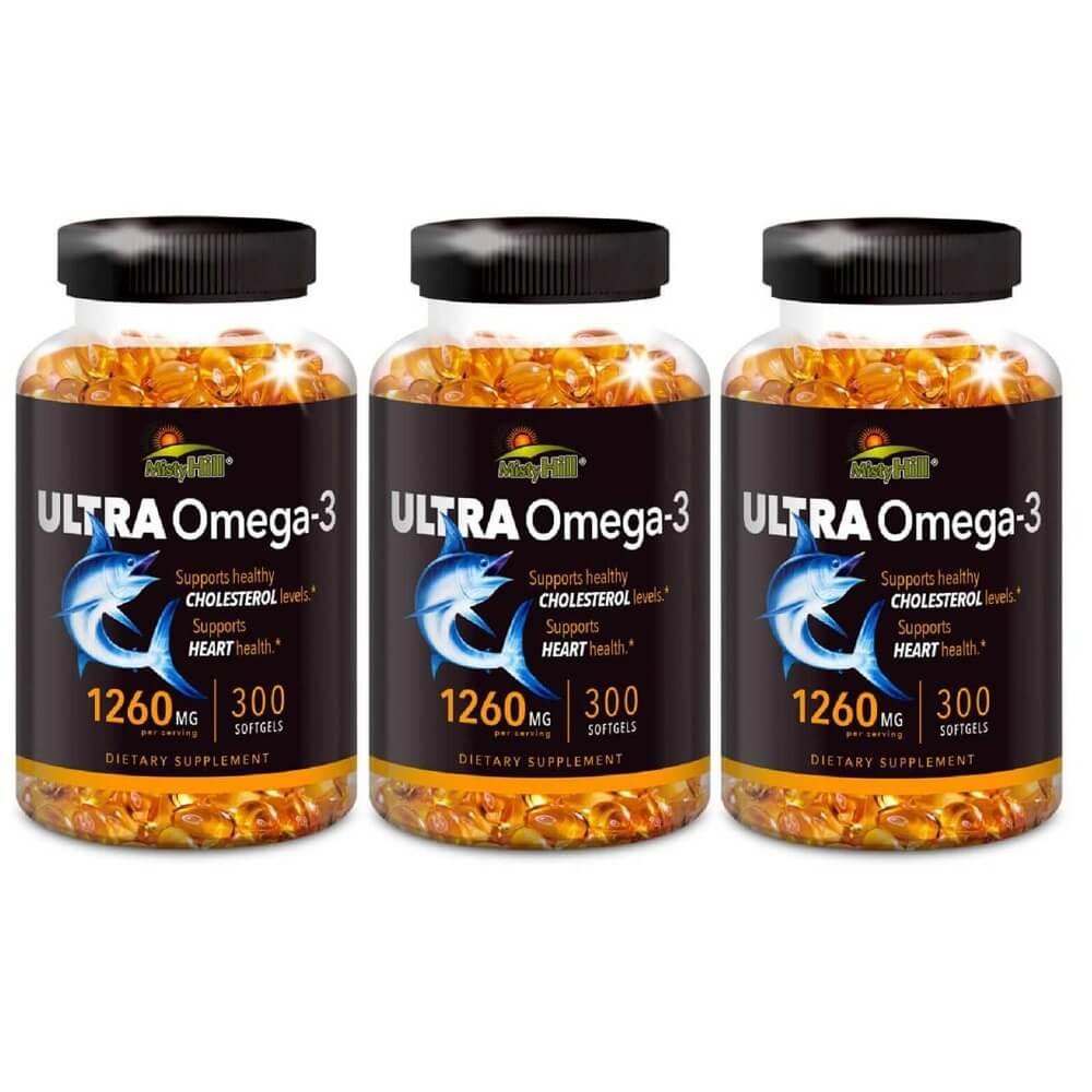 Ultra Omega-3 Fish Oil 1260mg (300 Softgels) - 3 Bottles - Buy at New Green Nutrition