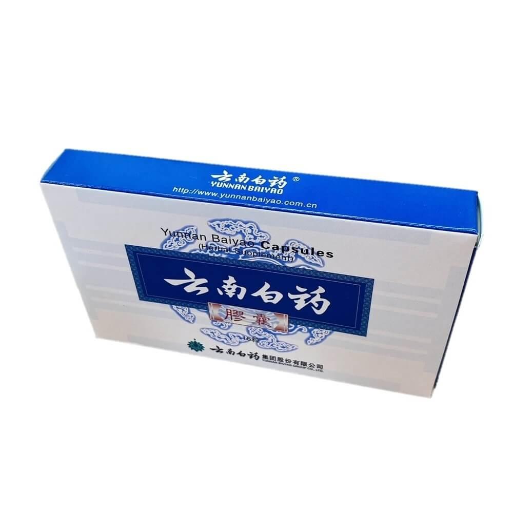 Yunnan Baiyao Capsules Blue Box, Exported Version (16 Capsules) - Buy at New Green Nutrition