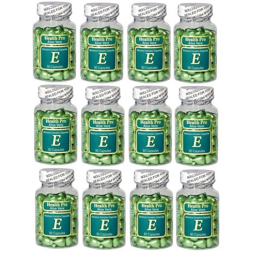 12 Bottles Nu-Health Aloe Vera Vitamin E Skin Oil Moisture Complex (90 Capsules) - Buy at New Green Nutrition