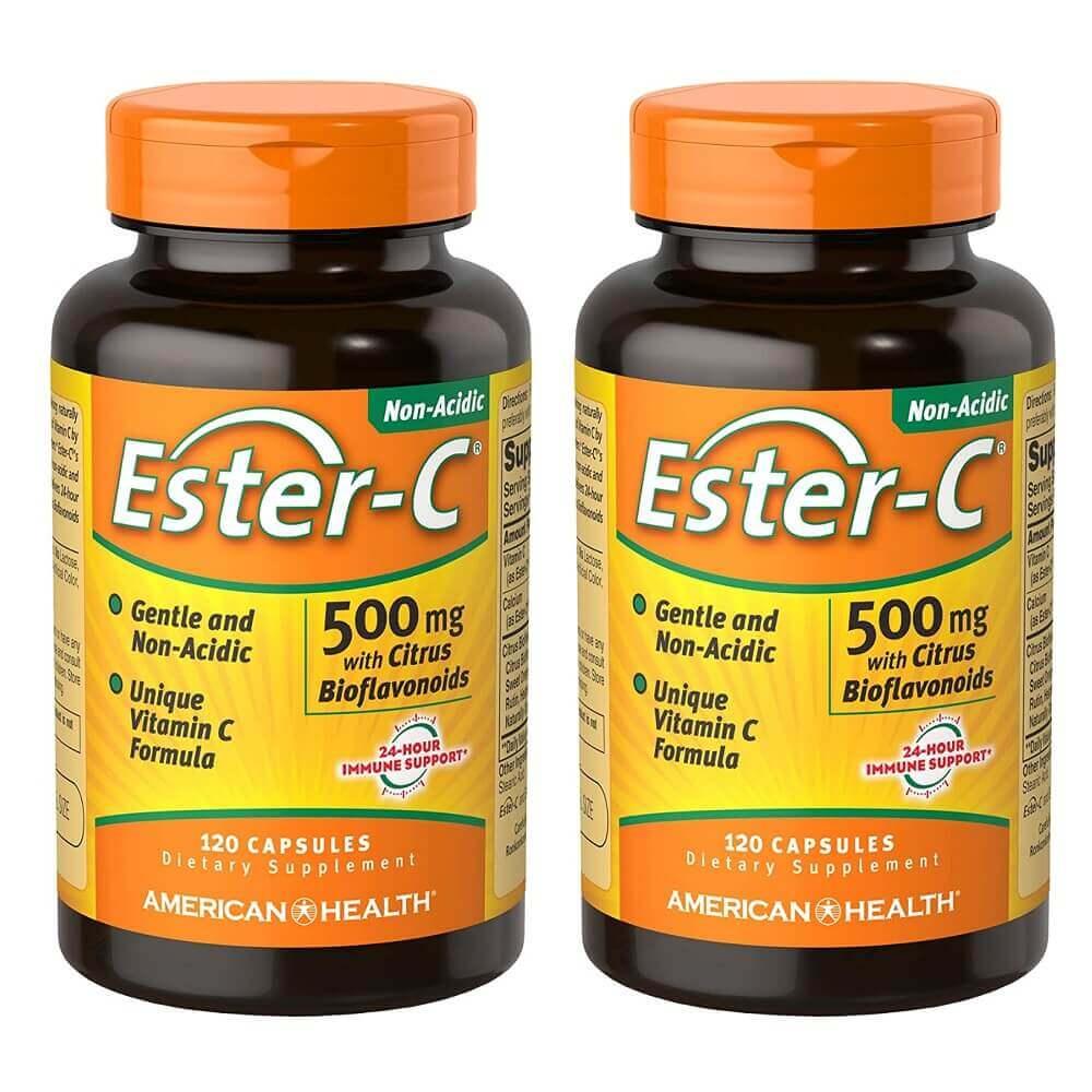 2 Bottles of American Health Ester-C 500 Mg (120 Capsules) - Buy at New Green Nutrition