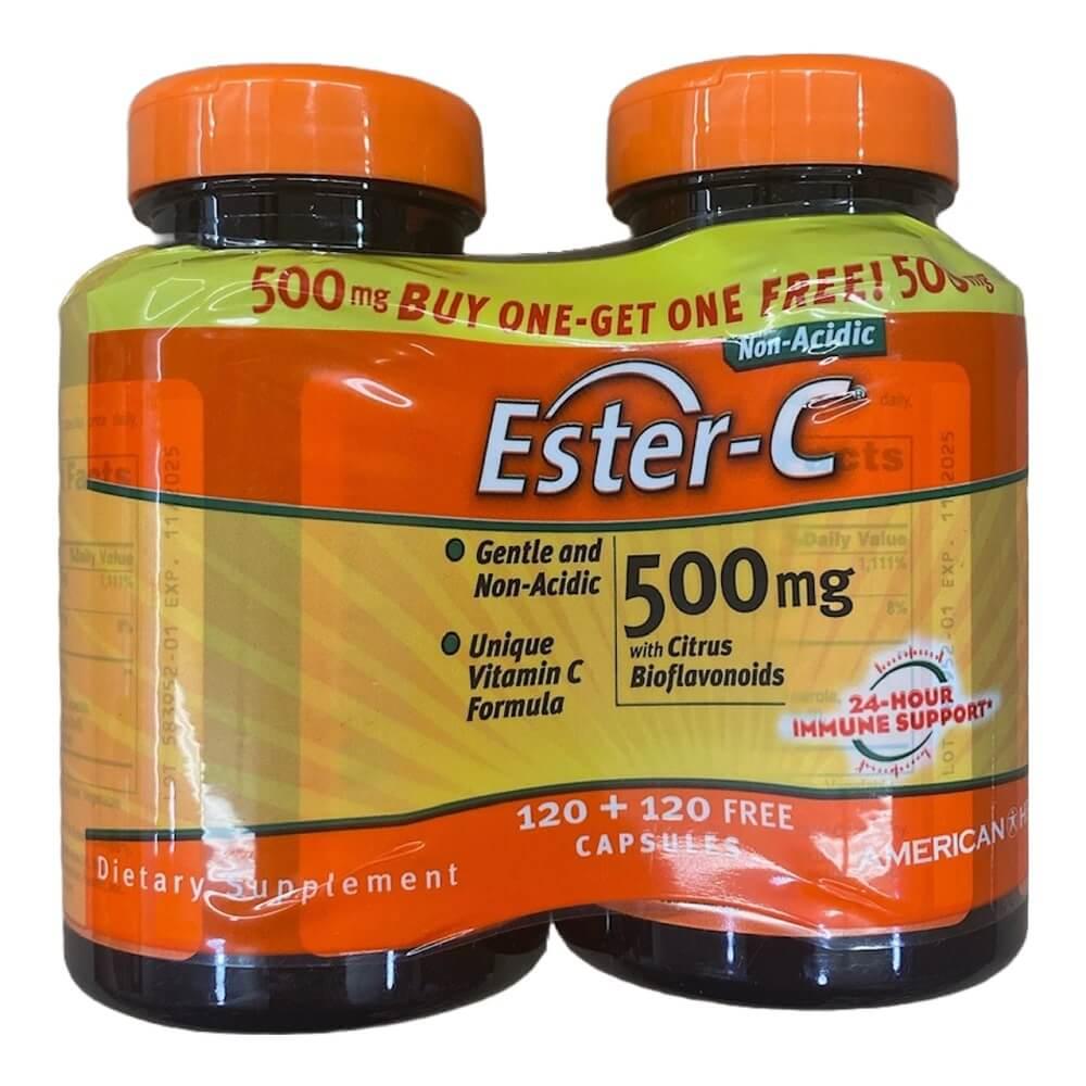 2 Bottles of American Health Ester-C 500 Mg (120 Capsules) - Buy at New Green Nutrition