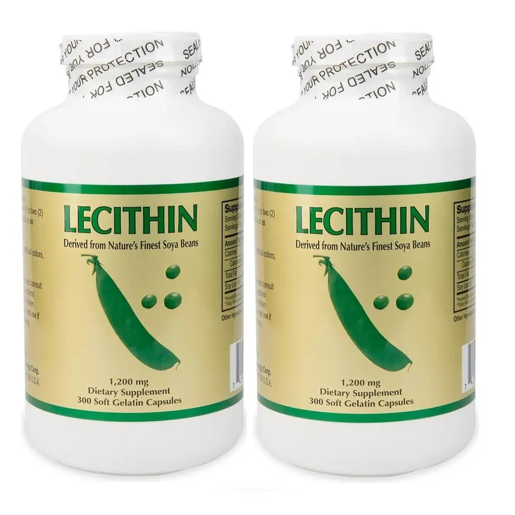 2 Bottles of Lecithin 1200MG (300 Capsules) - Buy at New Green Nutrition