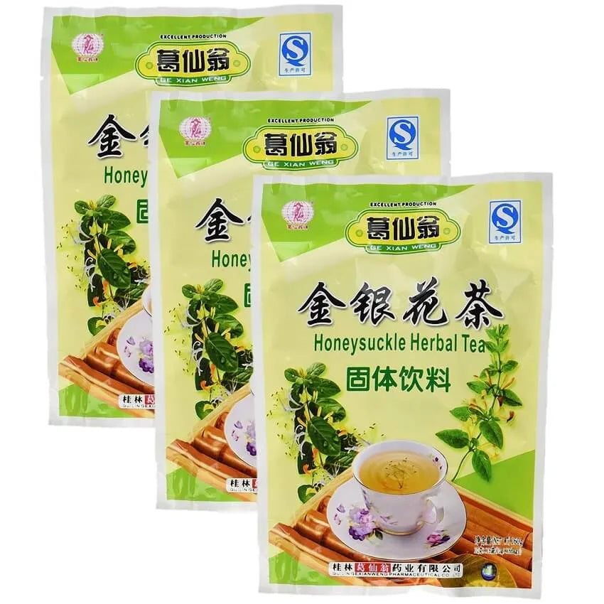 3 Bags Ge Xian Weng Honeysuckle Herbal Tea (16 Packets) - Buy at New Green Nutrition