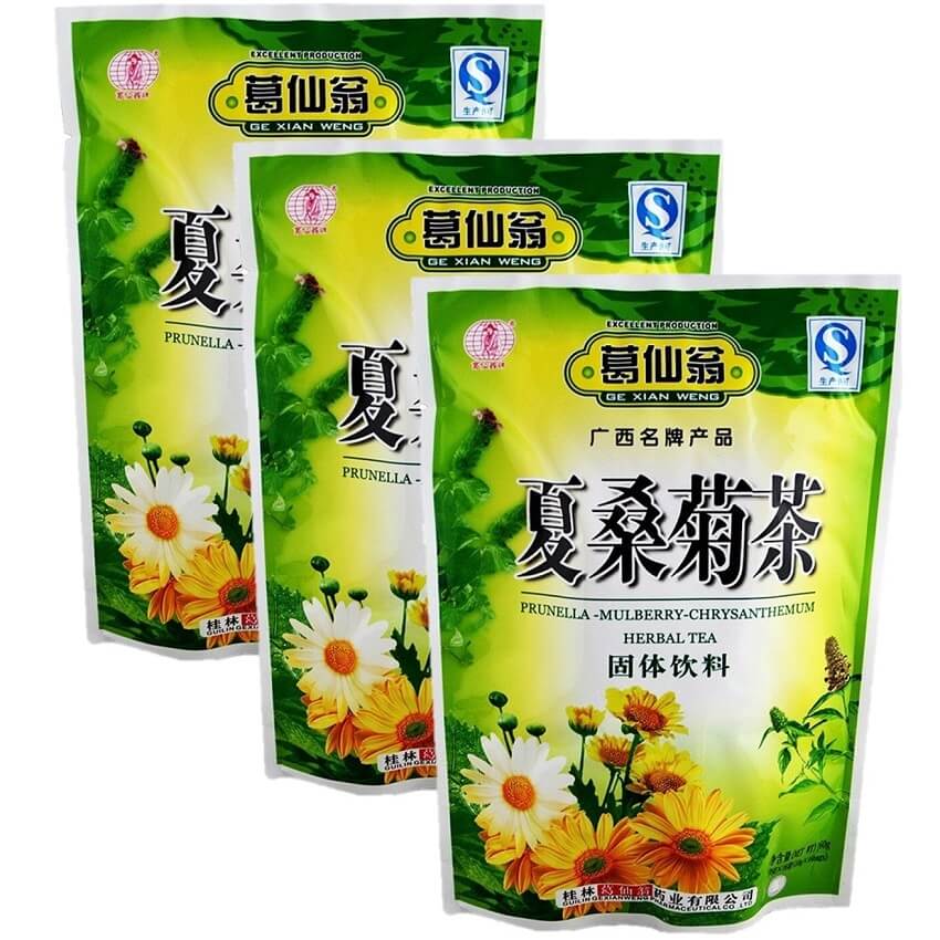 3 Bags Prunella Mulberry Chrysanthemum Herbal Tea (16 Packets) - Buy at New Green Nutrition