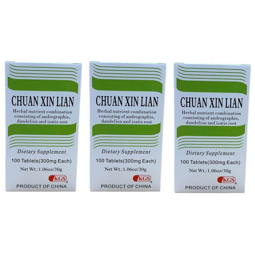 3 Bottles Chuan Xin Lian 300mg (100 Tablets) - Buy at New Green Nutrition