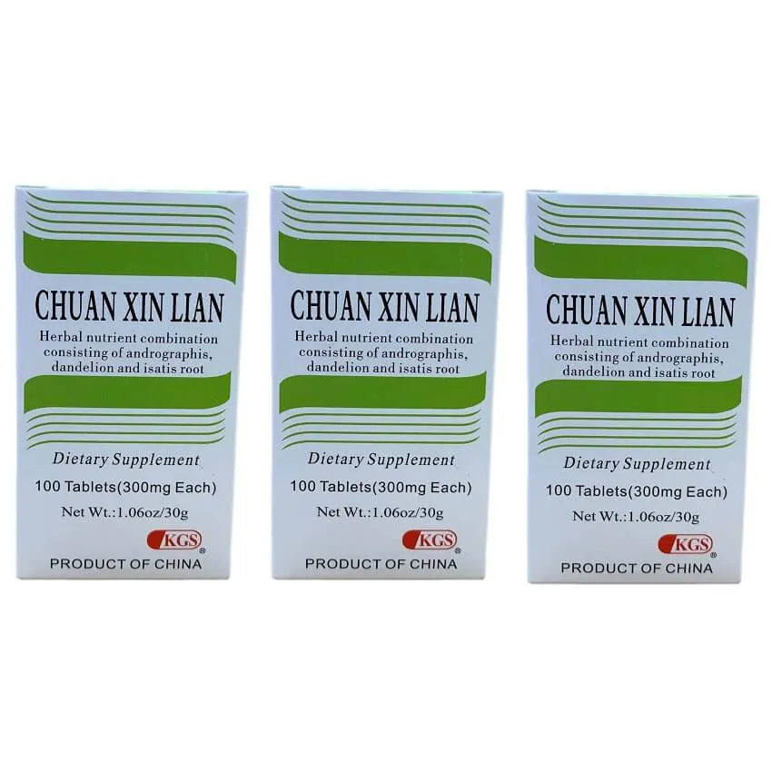 3 Bottles Chuan Xin Lian 300mg (100 Tablets) - Buy at New Green Nutrition