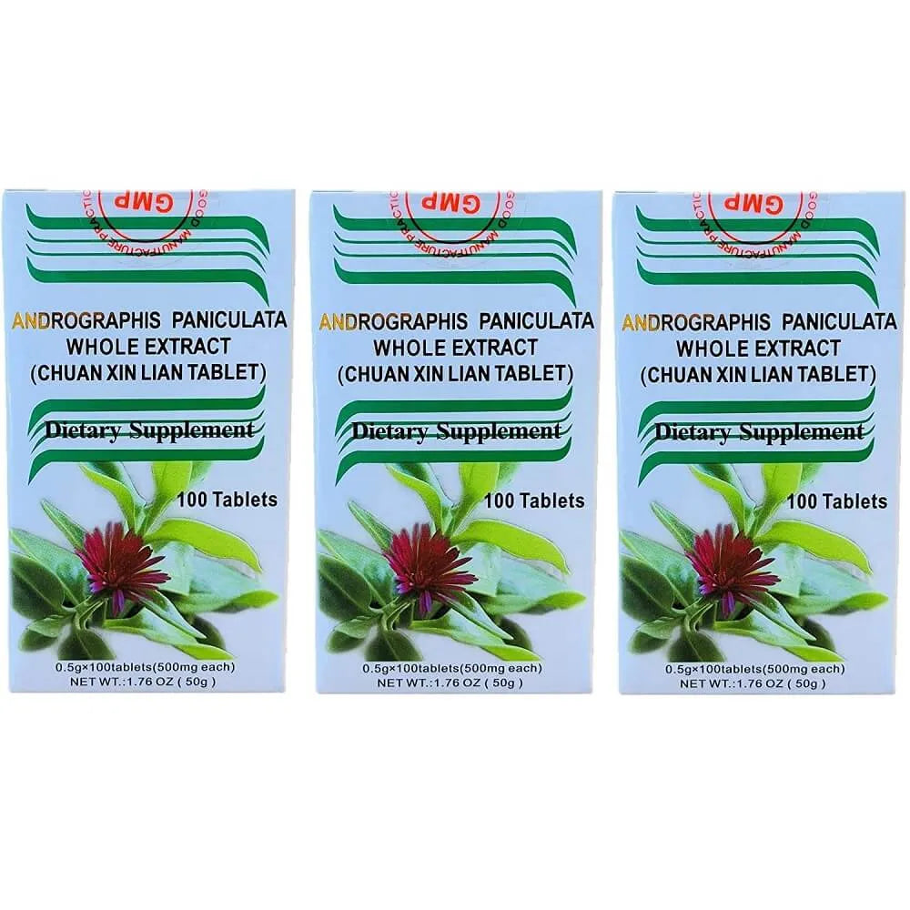 3 Bottles Chuan Xin Lian Extra Strength 500mg (100 Tablets) - Buy at New Green Nutrition