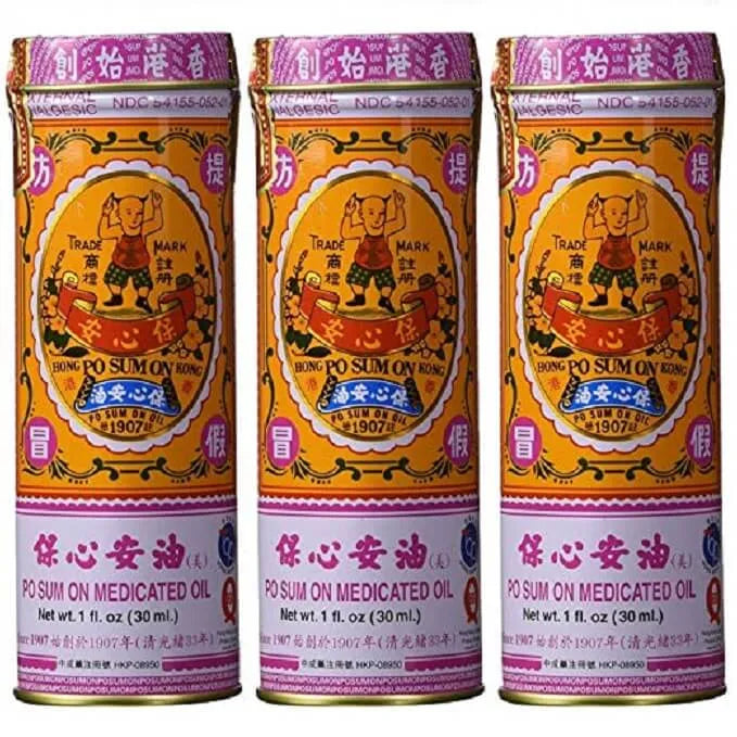 3 bottles Po Sum On Medicated Oil Large Size (30ml) - Buy at New Green Nutrition