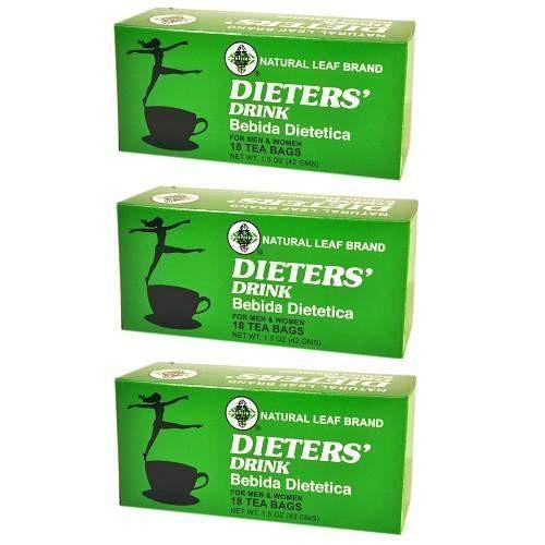 3 Boxes Natural Leaf Brand Dieter Drink Tea (18 Tea Bags) - Buy at New Green Nutrition