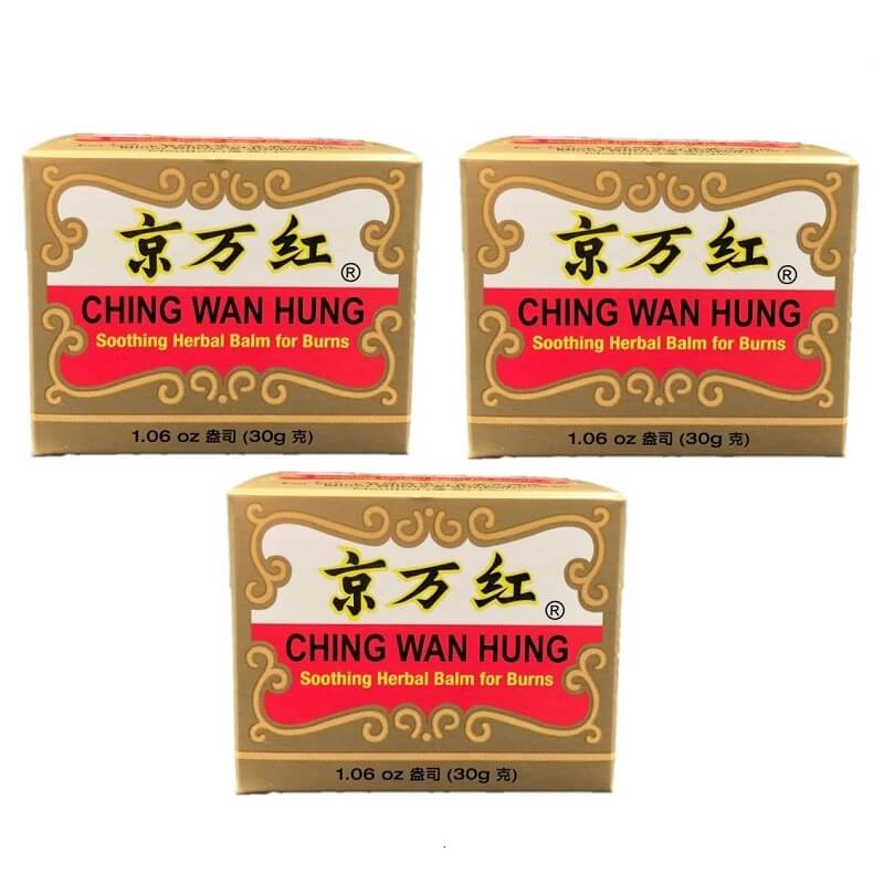 3 Boxes of Ching Wan Hung - Soothing Herbal Balm for Burns (1.06 oz) - Buy at New Green Nutrition