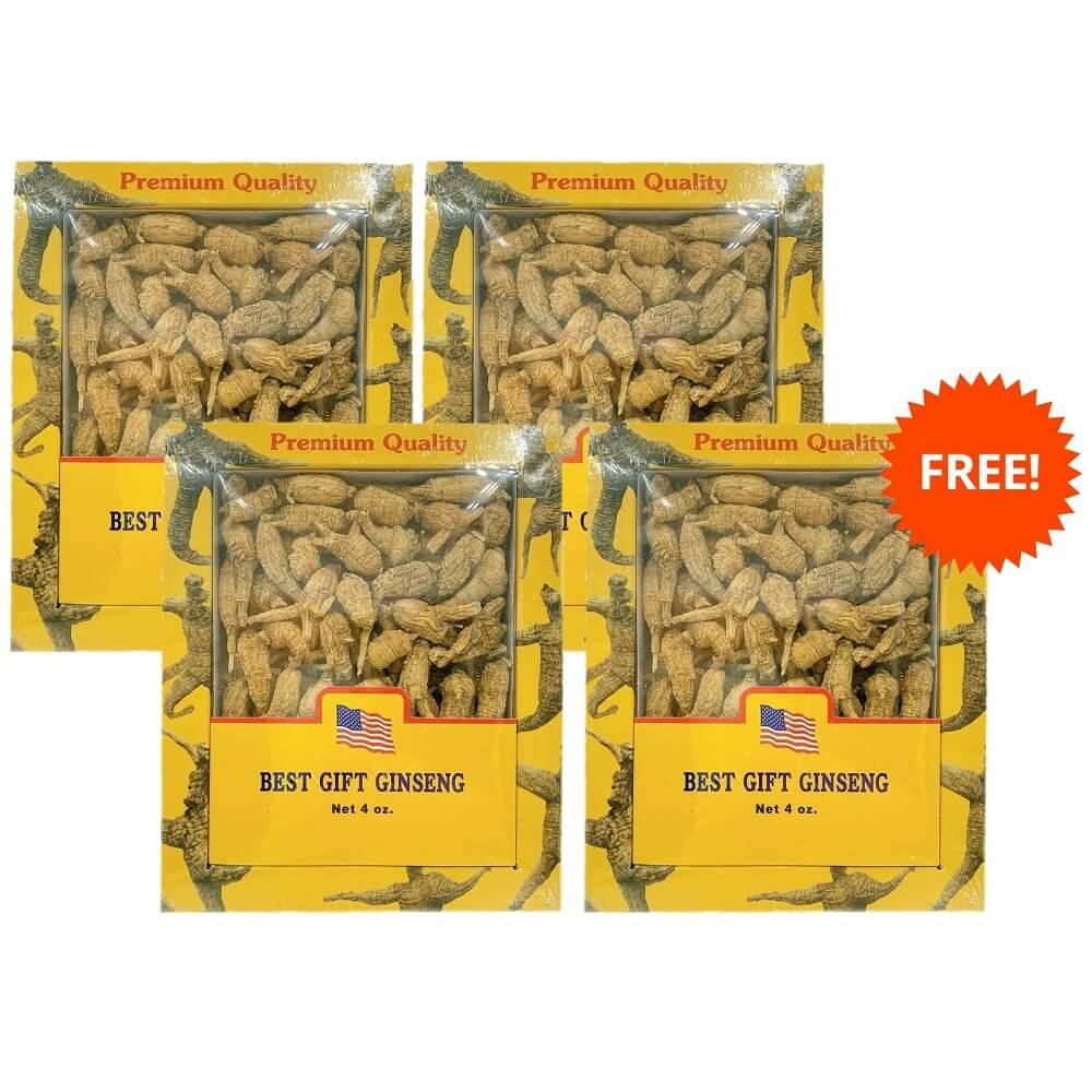 3 X Premium American Ginseng Root Small Pearl (4 oz.) + 1 Box Free - Buy at New Green Nutrition