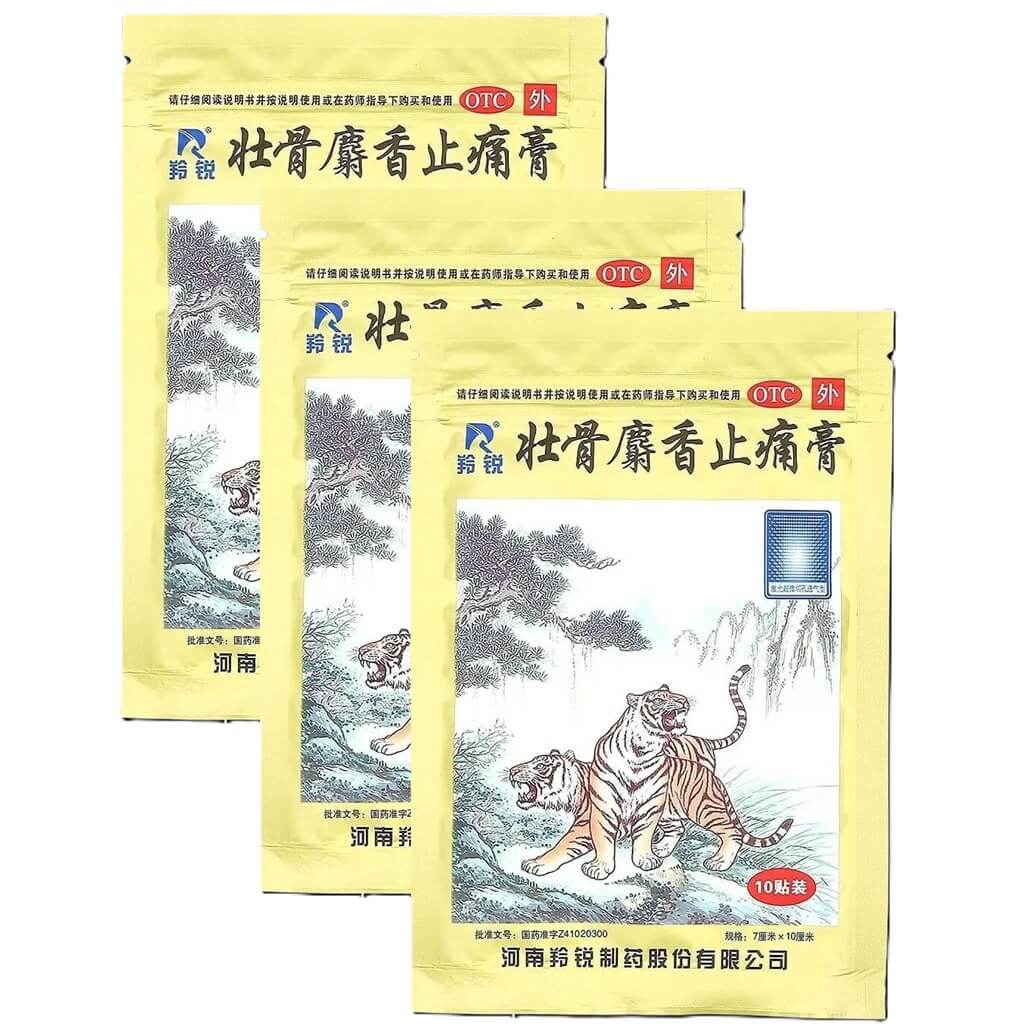3 Packs Shexiang Zhuang Gu Gao Pain Relieving Plasters (10 Plasters)