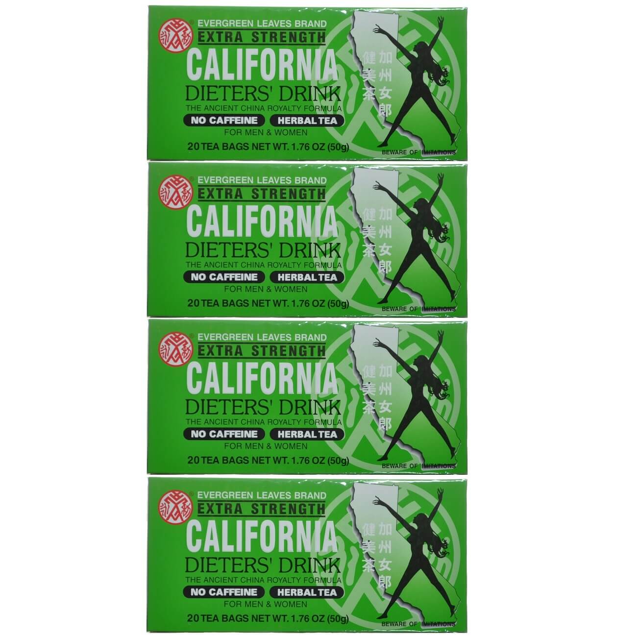 4 Boxes California Dieters' Tea, Extra Strength (20 Tea Bags) - Buy at New Green Nutrition