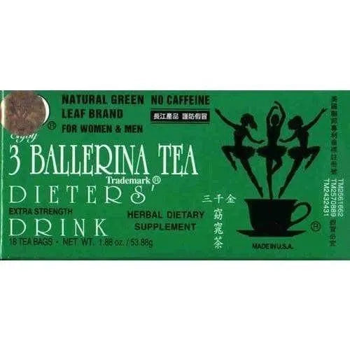 4 Boxes of 3 Ballerina Tea, Extra Strength (18 Tea Bags) - Buy at New Green Nutrition