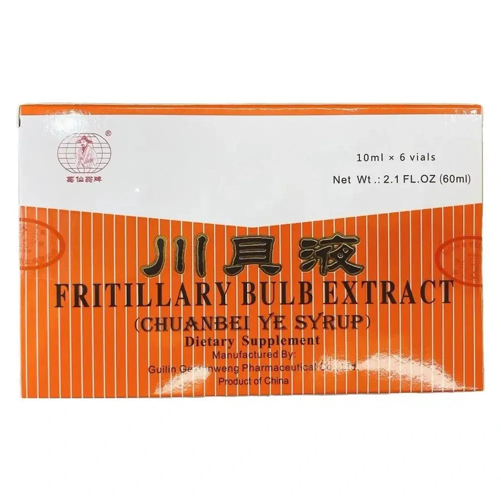 4 Boxes of Fritillary Bulb Extract (Sweet) Oral Liquid (Chuanbei Ye Syrup) 6 Vials - Buy at New Green Nutrition