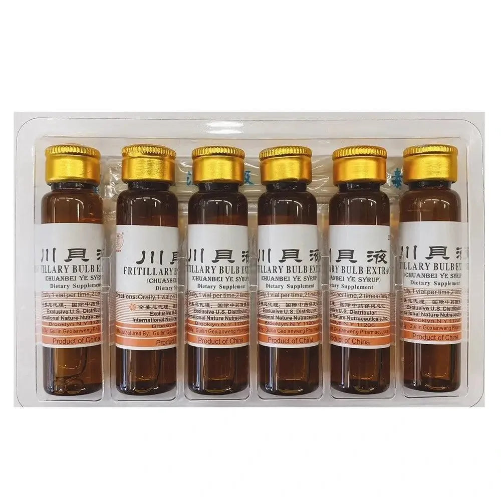 4 Boxes of Fritillary Bulb Extract (Sweet) Oral Liquid (Chuanbei Ye Syrup) 6 Vials - Buy at New Green Nutrition