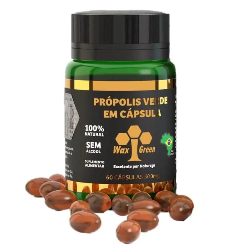 6 Bottles Wax Green Bee Propolis 500mg (60 Capsules) - Buy at New Green Nutrition