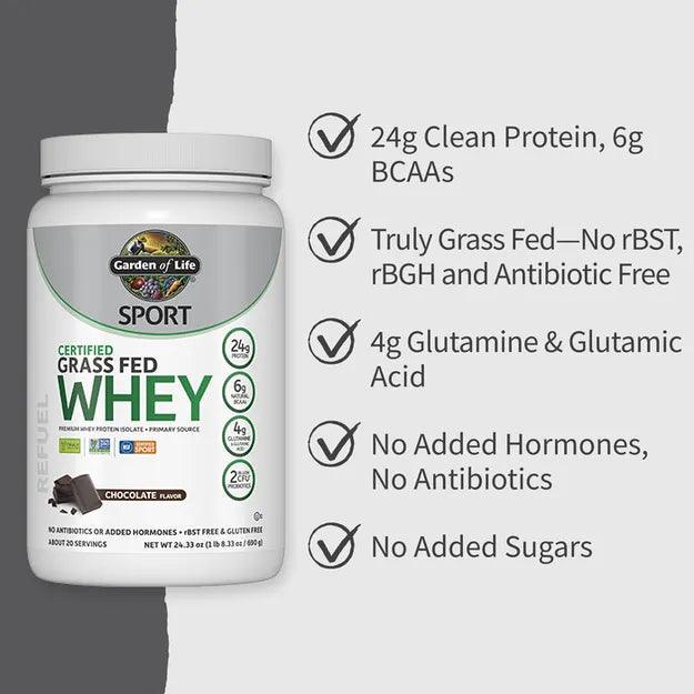 SPORT Certified Grass Fed Whey Powder - Chocolate - Buy at New Green Nutrition