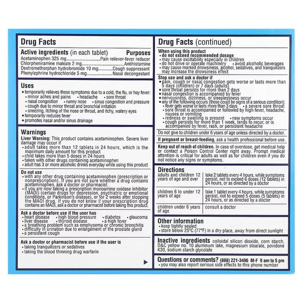 Coltalin-DM Cold Tablets, Cold & Cough Formula (36 Tablets) - Buy at New Green Nutrition