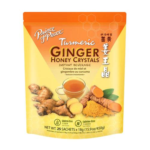 Prince of Peace Instant Ginger Honey Crystals with Turmeric (25 Sachets)