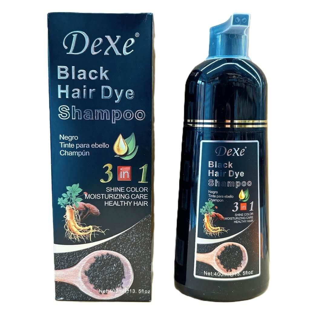 Dexe Black Hair Dye Shampoo, 3 in 1 Hair Color Shampoo Black Color (400 ML) - Buy at New Green Nutrition