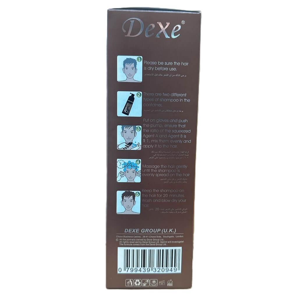 Dexe Black Hair Dye Shampoo, 3 in 1 Hair Color Shampoo Dark Brown Color (400 ML) - Buy at New Green Nutrition