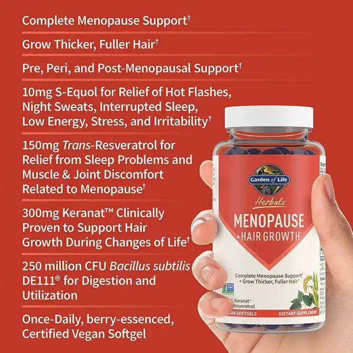 Gaden of Life Herbals Menopause + Hair Growth (30 Vegan Softgels) - Buy at New Green Nutrition