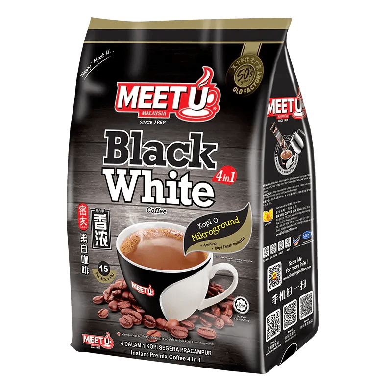 Meet U Black White Coffee 4 In 1 Coffee (15 Packs)