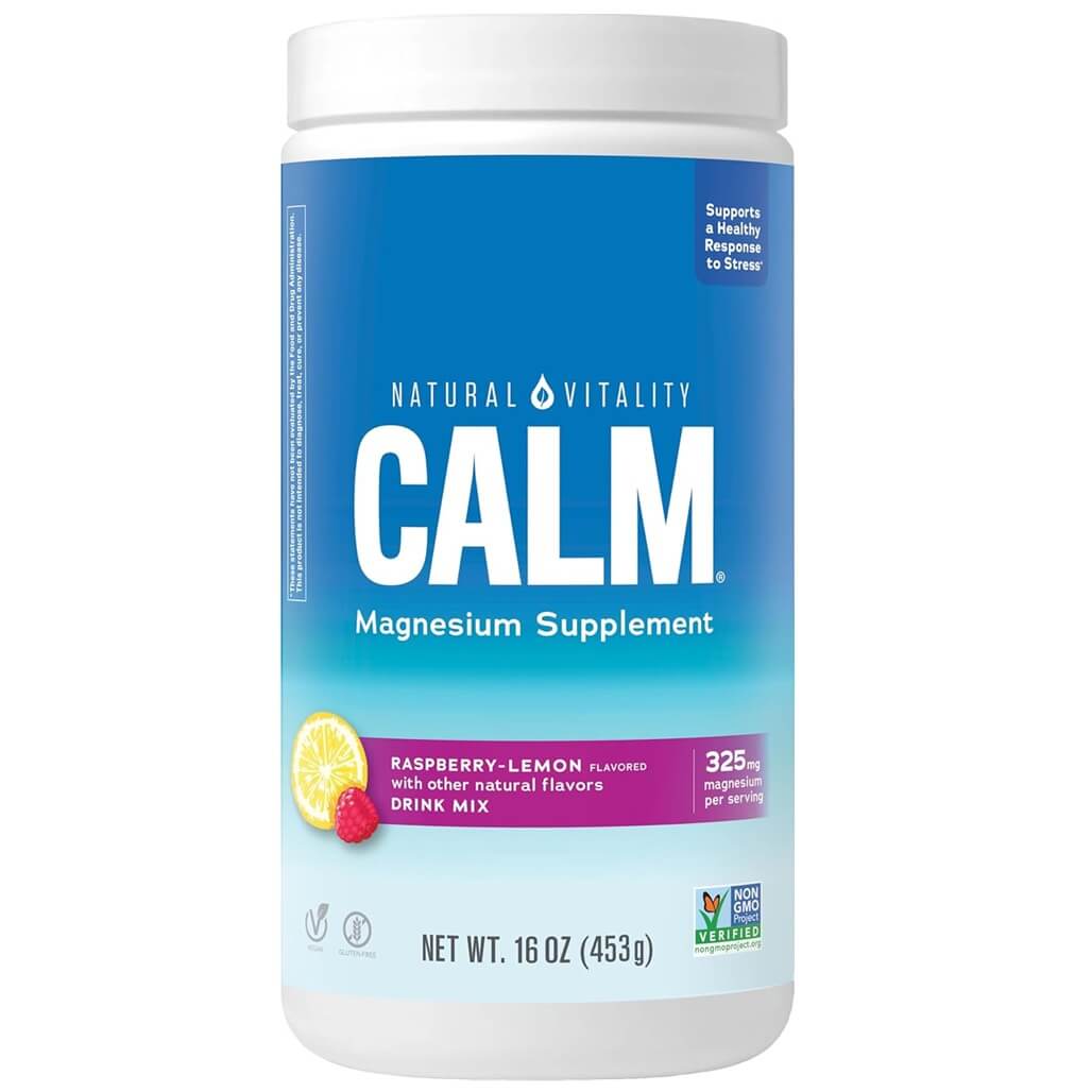 Natural Vitality Calm Magnesium Supplement Raspberry-Lemon Flavored (16 oz) Buy at New Green Nutrition