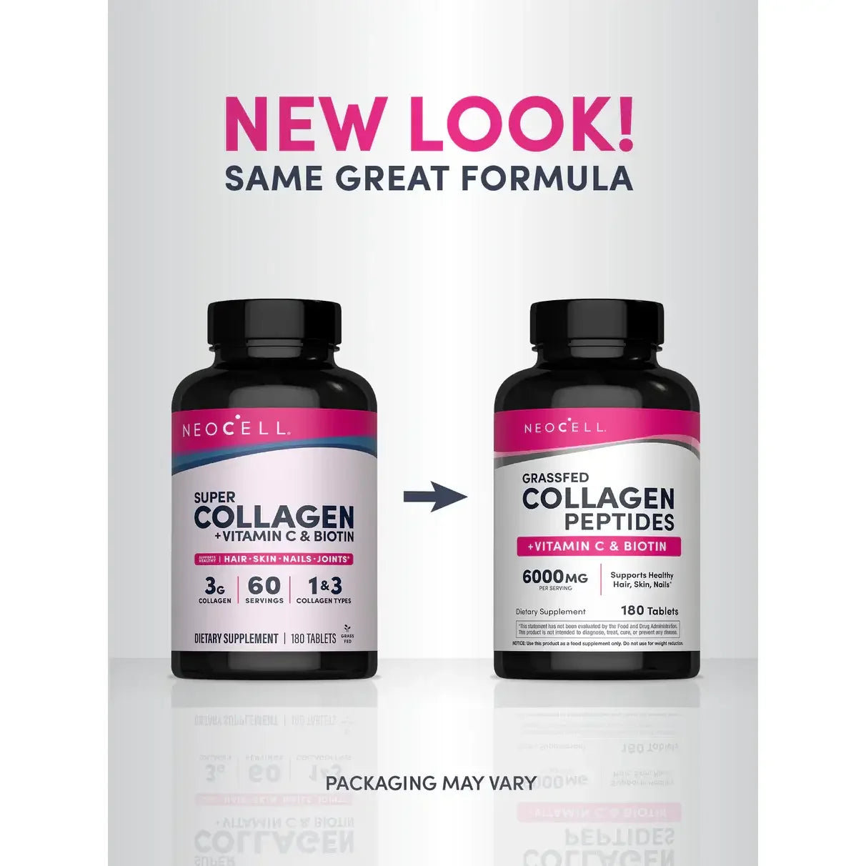 NEO ベリカット 180カプセル Neocell Super Collagen + Vitamin C & Biotin (180 Tablets) – New