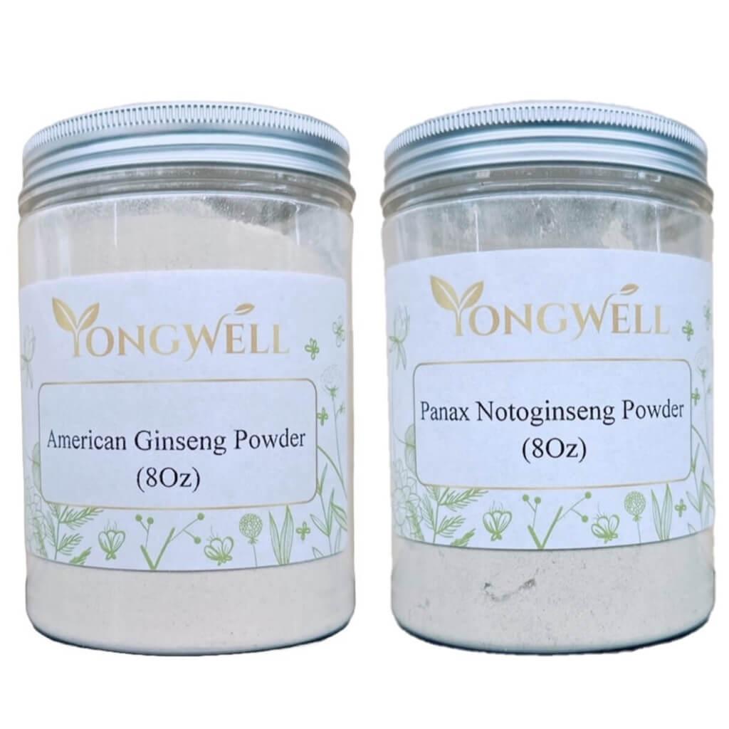 American Ginseng and Panax Notoginseng Powder Set (8oz Each)