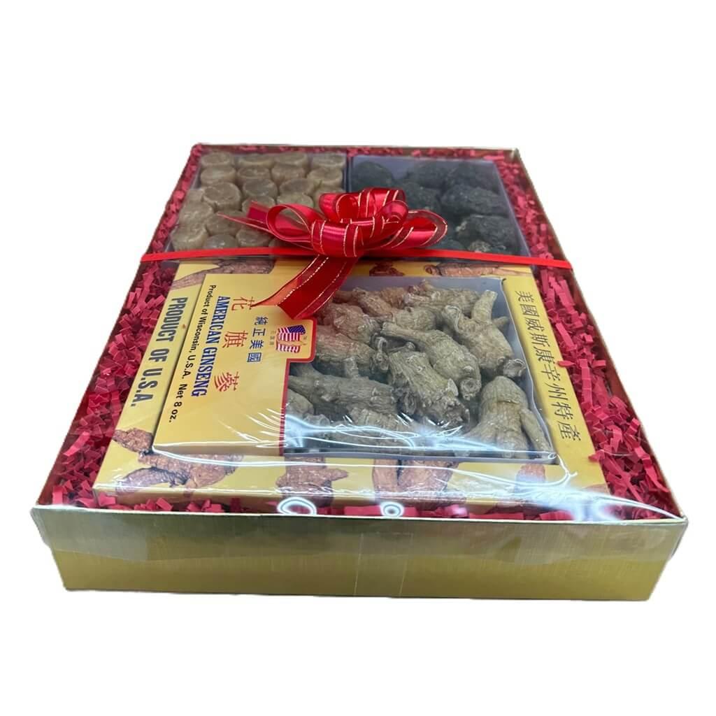 Premium Gift Box Set - Premium Ginseng (8oz), Peruvian Maca (8oz), Japanese Dried Scallop (8oz)