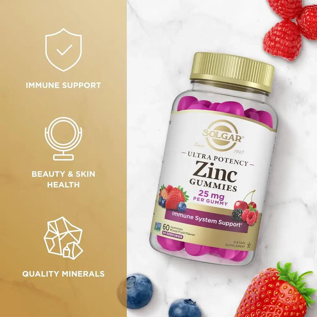 Solgar Ultra Potency Zinc 25mg (60 Gummies) - Buy at New Green Nutrition