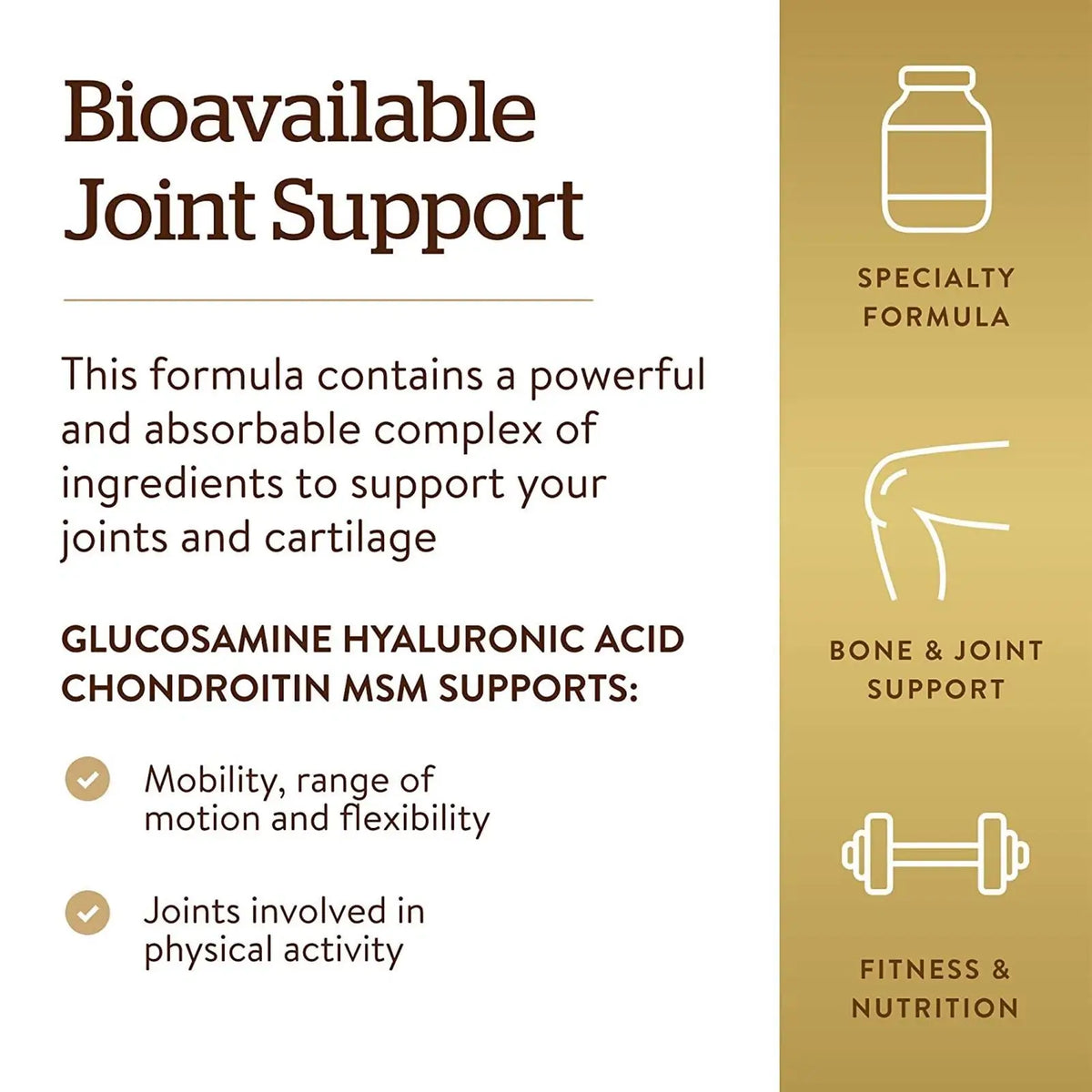 Solgar Glucosamine Hyaluronic Acid Chondroitin MSM, Shellfish-Free (120 Tablets) - Buy at New Green Nutrition