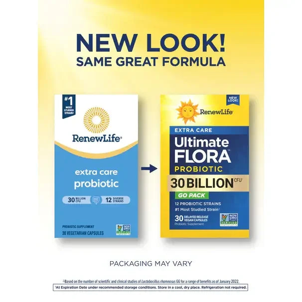 Ultimate Flora Extra Care Probiotic 30 Billion Go Pack (30 Capsules) - Buy at New Green Nutrition