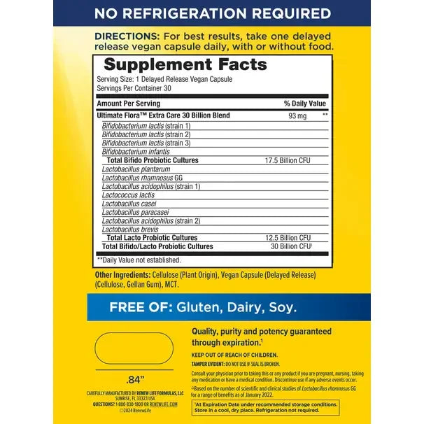 Ultimate Flora Extra Care Probiotic 30 Billion Go Pack (30 Capsules) - Buy at New Green Nutrition