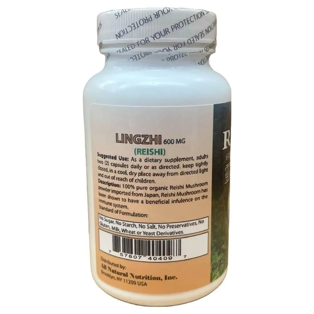 All Natural Reishi 600mg (90 Capsules) - Buy at New Green Nutrition