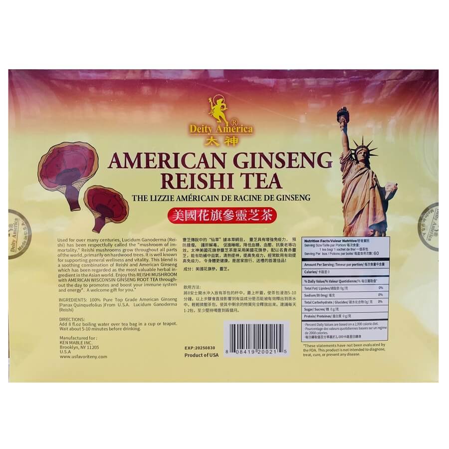 American Ginseng Reishi Tea (60 Tea Bags) - Buy at New Green Nutrition