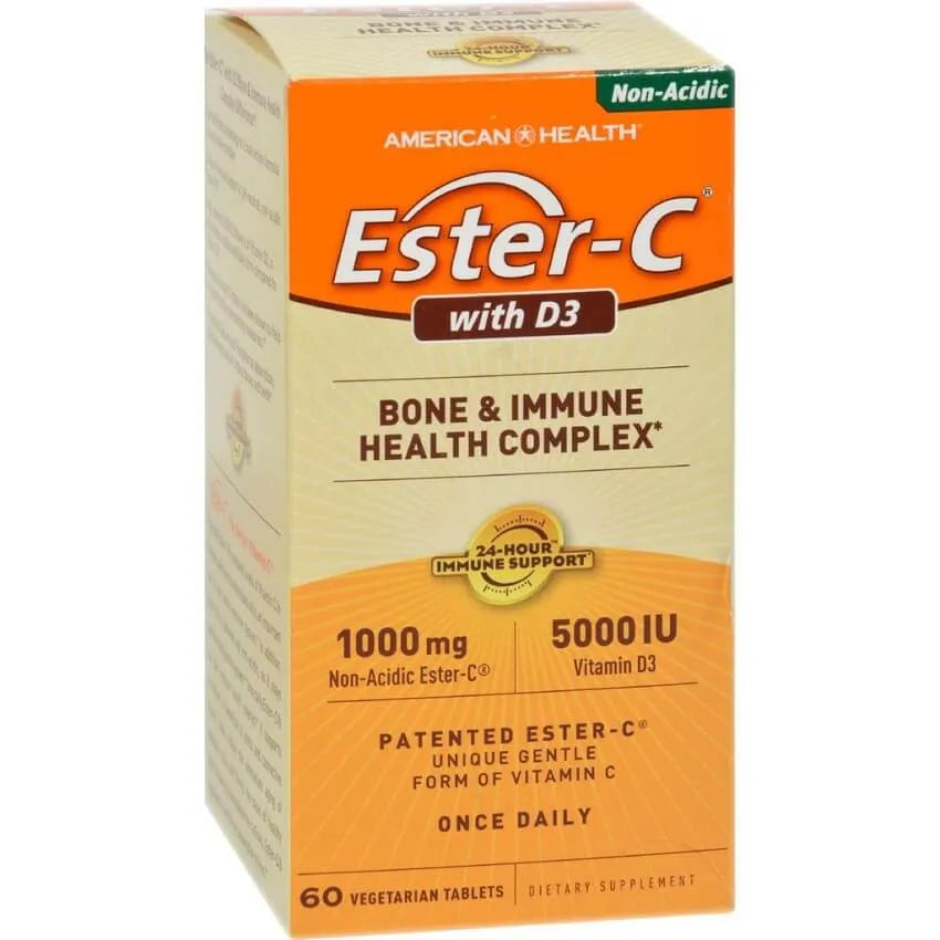 American Health 1000 mg Ester-C with 5000 IU Vitamin D3 Immune Complex (60 Veggie Capsules) - Buy at New Green Nutrition