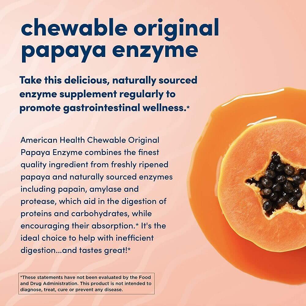American Health Original Papaya Digestive Enzyme (600 Chewable Tablets) - Buy at New Green Nutrition