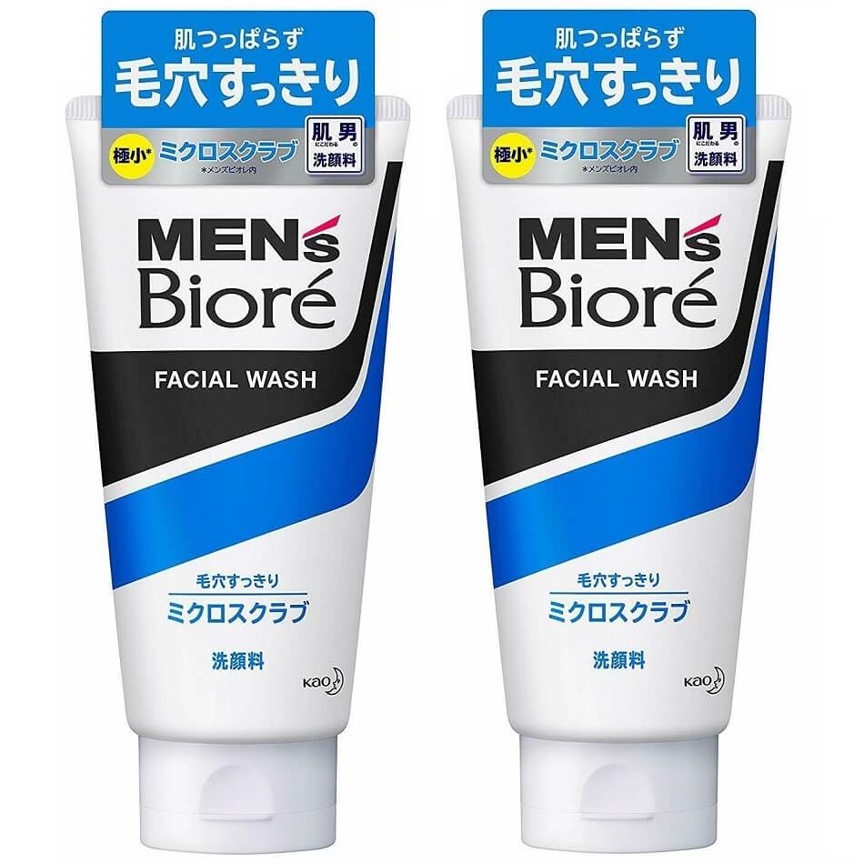 Biore Men's Japan Acne Pore Cleaning Facial Wash (130g) - 2 Bottles - Buy at New Green Nutrition