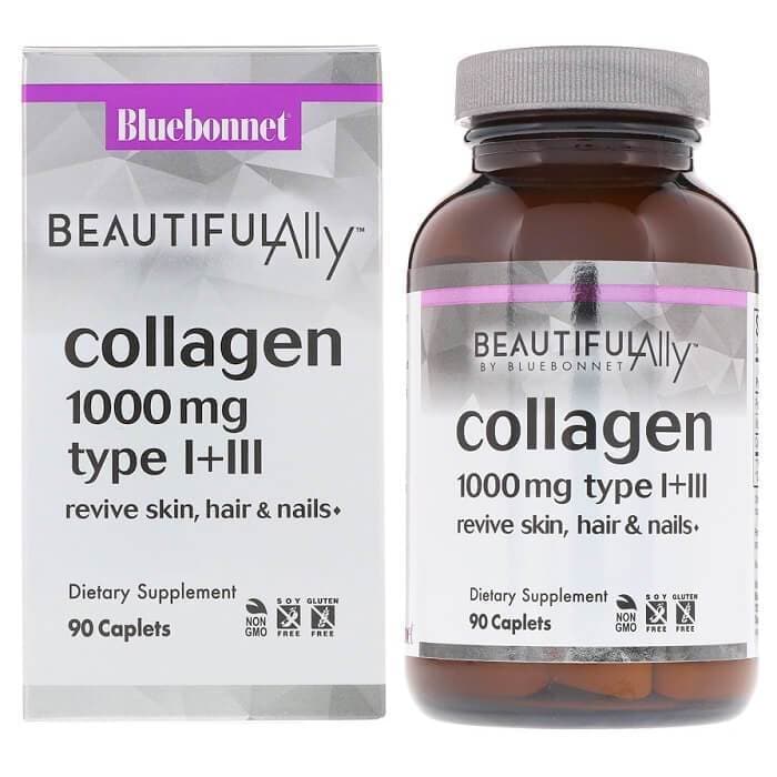 Bluebonnet Beautiful Ally Collagen Type I+III 1000 mg (90 Caplets) - Buy at New Green Nutrition