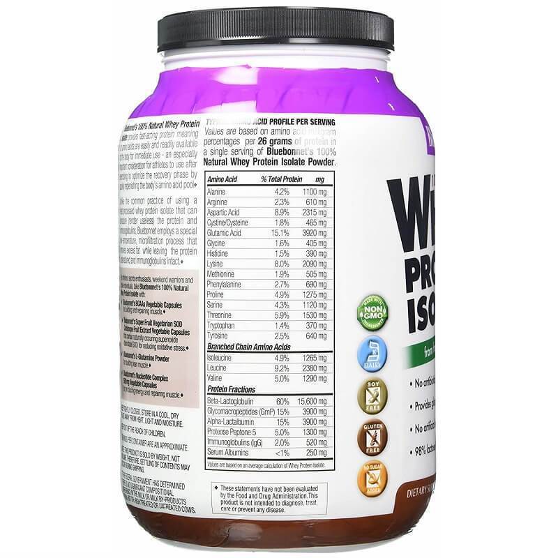Bluebonnet Nutrition Whey Protein Isolate Chocolate Flavor (2 lbs) - Buy at New Green Nutrition