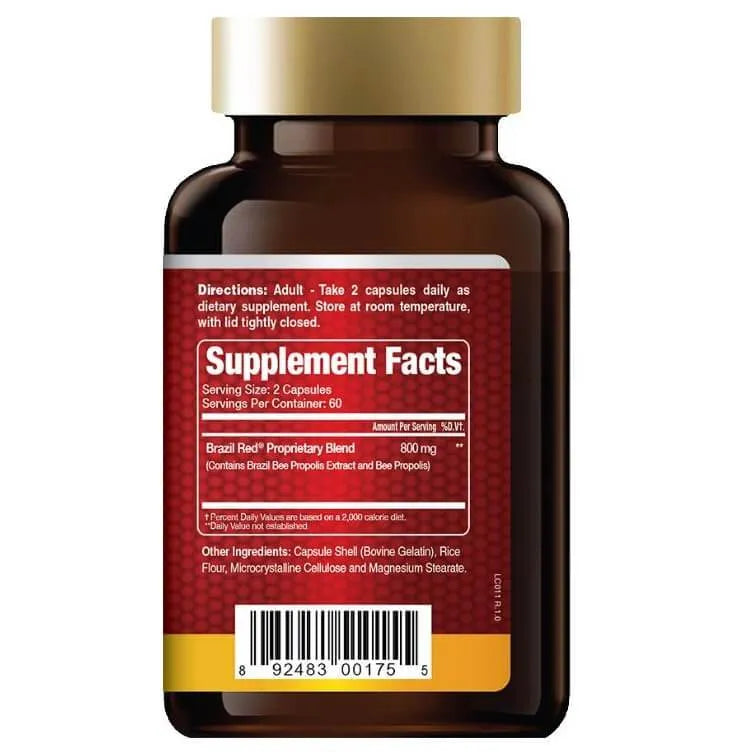 Brazil Red Bee High Concentrate Propolis (120 Capsules) - Buy at New Green Nutrition