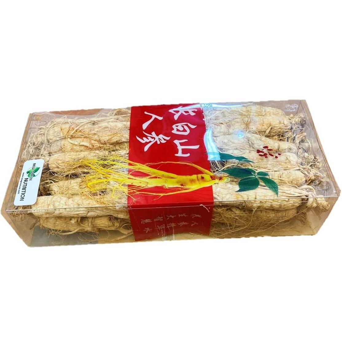 Changbai Mountain Premium Dried White Ginseng Root (1lb Gift Box) - Buy at New Green Nutrition